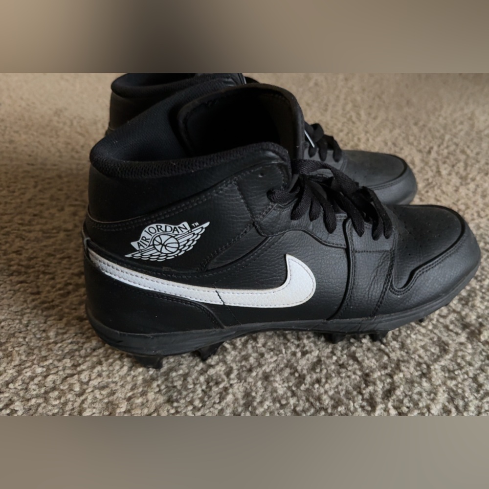 Nike Air Jordan Black and White football cleats